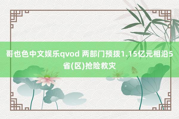 哥也色中文娱乐qvod 两部门预拨1.15亿元相沿5省(区)抢险救灾