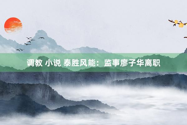 调教 小说 泰胜风能：监事廖子华离职