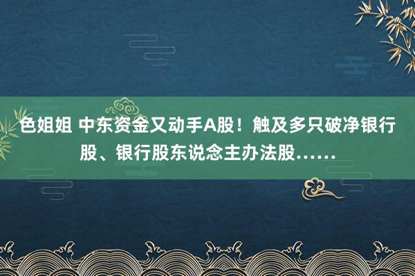 色姐姐 中东资金又动手A股！触及多只破净银行股、银行股东说念主办法股……